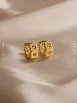 Gabi The Label EARRINGS ELLA Huggies - Clear *Gold-plated