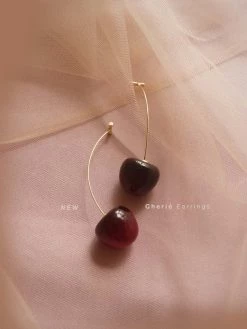 Gabi The Label Cherié (Cherry) Earrings *Gold-plated Stems