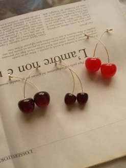 Gabi The Label Cher (Cherry) Earrings *Gold-plated Stems