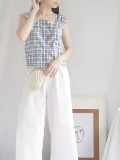 Gabi The Label White Ribbon Pants CLOTHING