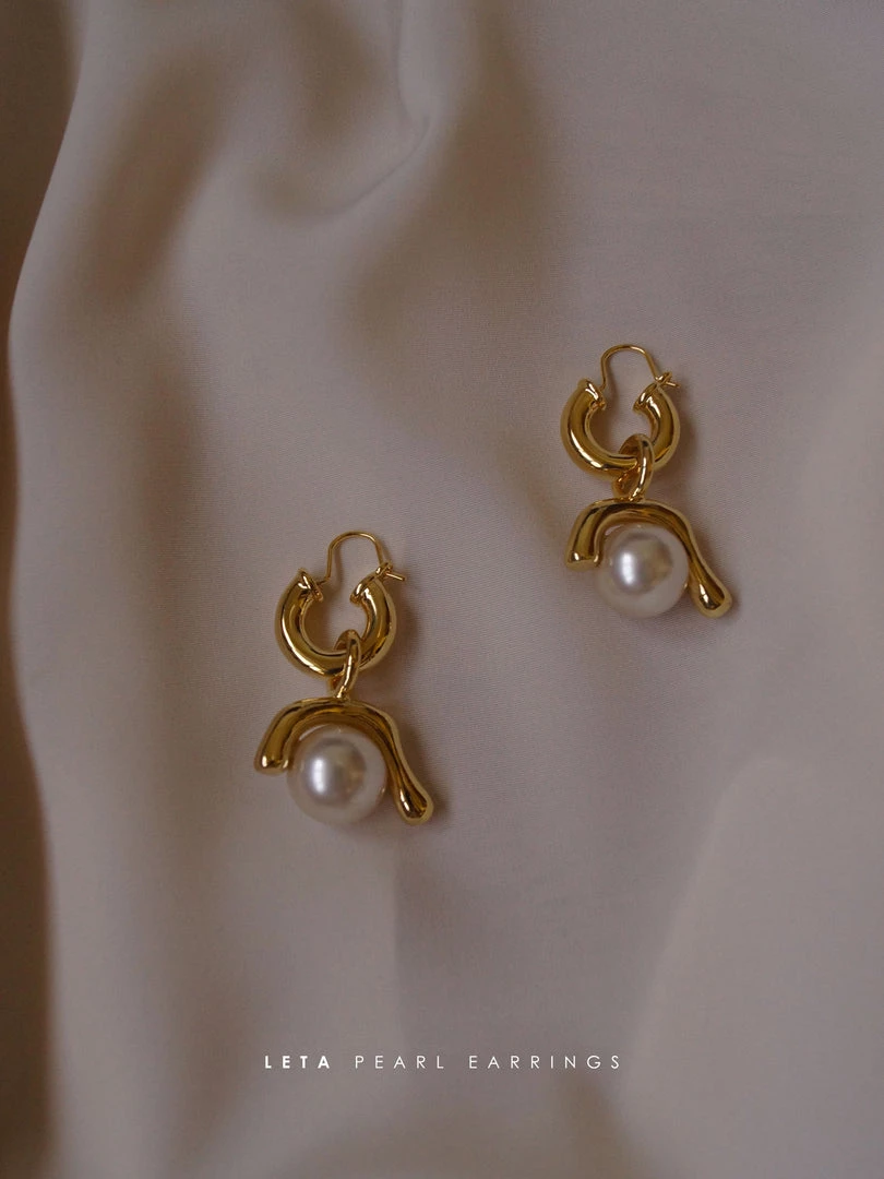 Gabi The Label Leta Pearl Earrings *18k Gold-plated