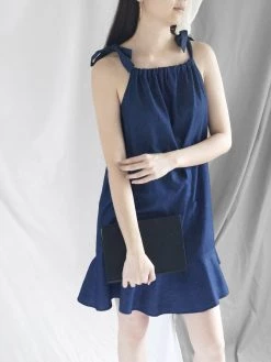 Gabi The Label Lulu Ribbon Dress - Dark Denim CLOTHING