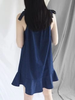 Gabi The Label Lulu Ribbon Dress - Dark Denim CLOTHING