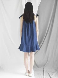 Gabi The Label Lulu Ribbon Dress - Dark Denim CLOTHING