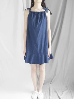 Gabi The Label Lulu Ribbon Dress - Dark Denim CLOTHING