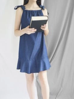 Gabi The Label Lulu Ribbon Dress - Dark Denim CLOTHING