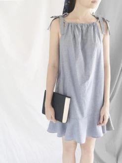 Gabi The Label Lulu Ribbon Dress - Dark Denim CLOTHING