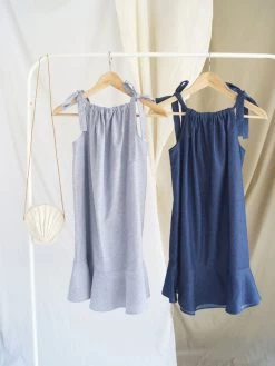 Gabi The Label Lulu Ribbon Dress - Dark Denim CLOTHING