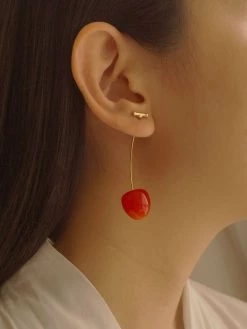 Gabi The Label Petit Cher (Cherry) Earrings *Gold-plated Stems