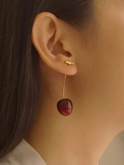 Gabi The Label Petit Cherié (Cherry) Earrings *Gold-plated Stems