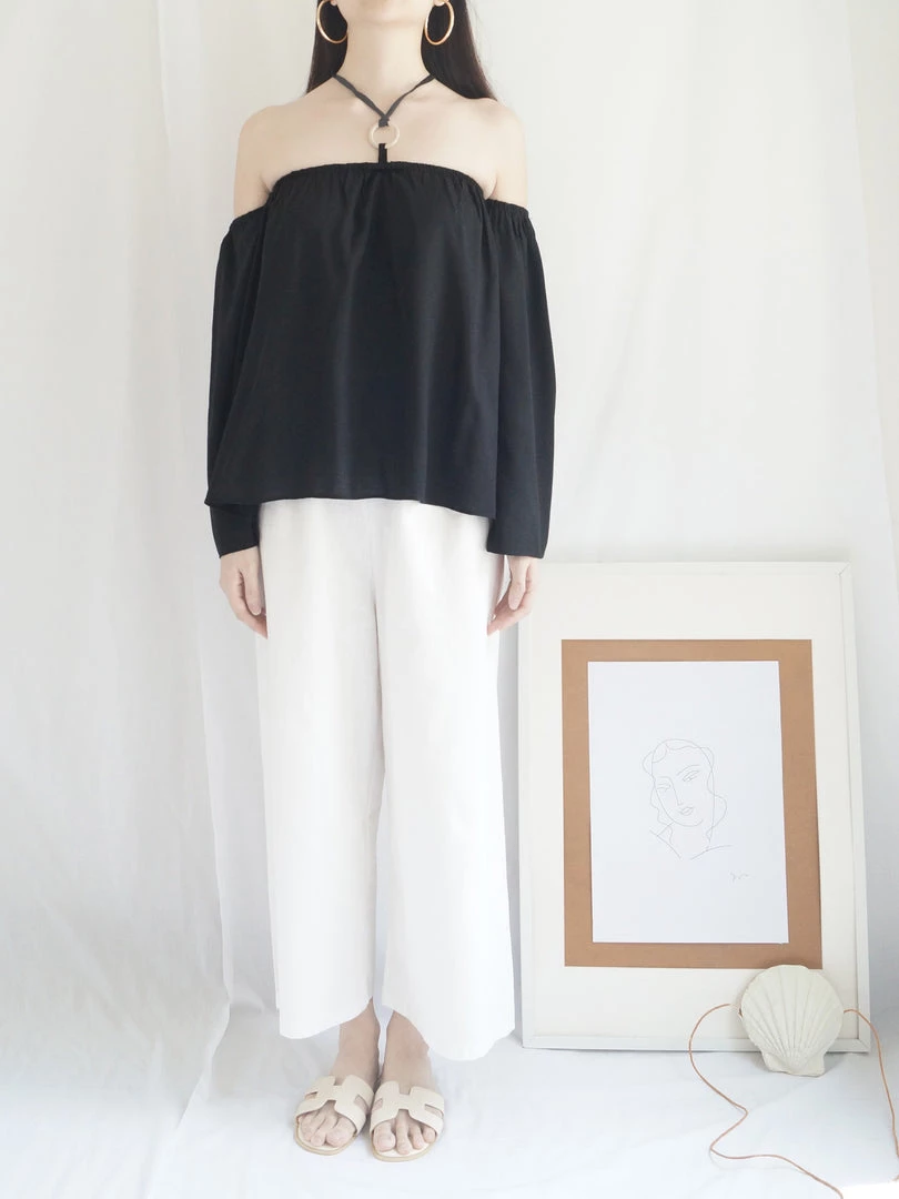 Gabi The Label CLOTHING Poka Off-Shoulder Top - Island Blue