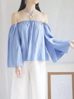 Gabi The Label CLOTHING Poka Off-Shoulder Top - Peach