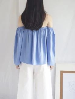Gabi The Label CLOTHING Poka Off-Shoulder Top - Island Blue