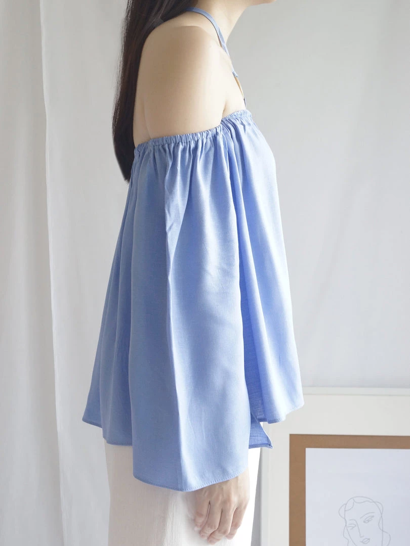 Gabi The Label CLOTHING Poka Off-Shoulder Top - Island Blue