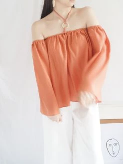 Gabi The Label CLOTHING Poka Off-Shoulder Top - Peach