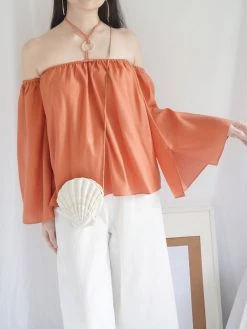 Gabi The Label CLOTHING Poka Off-Shoulder Top - Peach