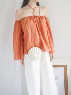 Gabi The Label CLOTHING Poka Off-Shoulder Top - Peach