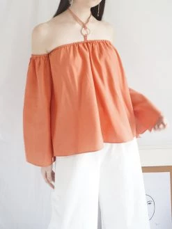 Gabi The Label CLOTHING Poka Off-Shoulder Top - Peach