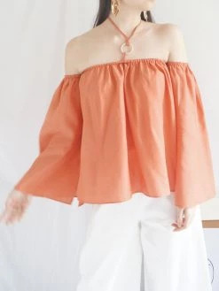Gabi The Label CLOTHING Poka Off-Shoulder Top - Peach