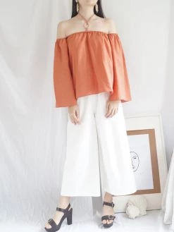 Gabi The Label CLOTHING Poka Off-Shoulder Top - Peach