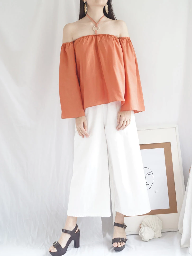 Gabi The Label CLOTHING Poka Off-Shoulder Top - Island Blue