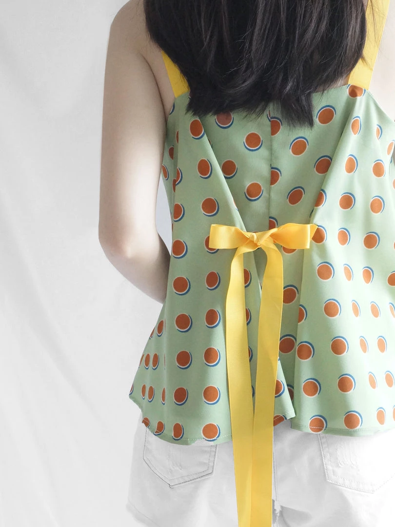 Gabi The Label Polly Ribbon Top - Lime CLOTHING