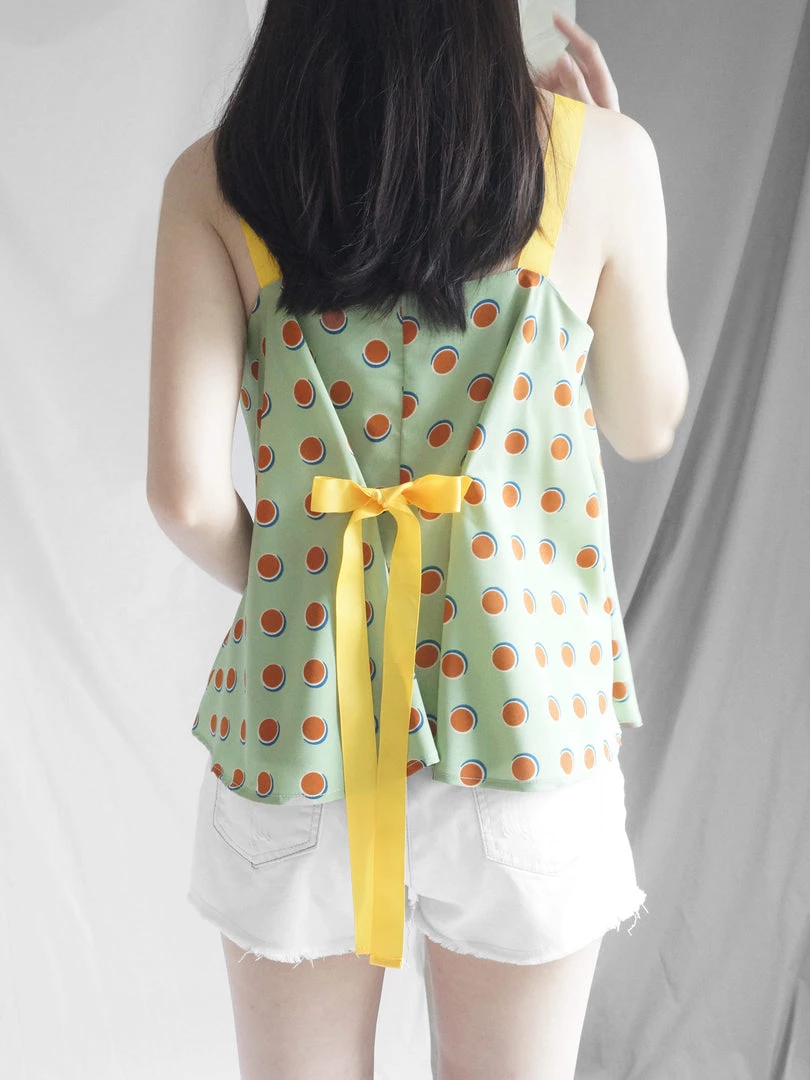 Gabi The Label Polly Ribbon Top - Lime CLOTHING