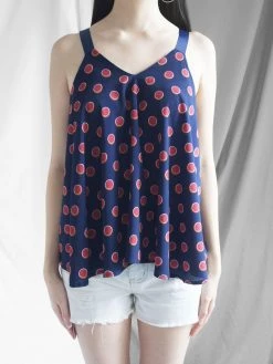 Gabi The Label Polly Ribbon Top - Navy Blue