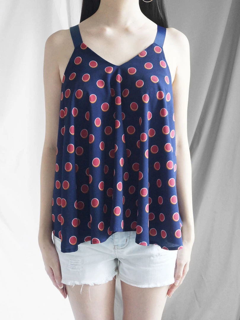 Gabi The Label Polly Ribbon Top - Navy Blue