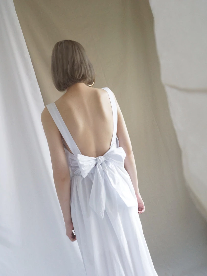 Gabi The Label Poppy Ribbon Dress - White