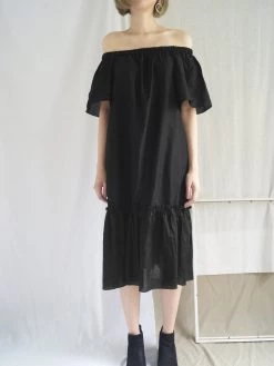 Gabi The Label Tahini Off-Shoulder Dress - White