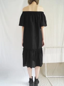 Gabi The Label Tahini Off-Shoulder Dress - White