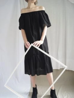 Gabi The Label Tahini Off-Shoulder Dress - White