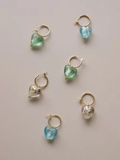 Gabi The Label Glass Heart Hoops - Mosaic Clear *18K Gold-plated