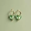 Gabi The Label Glass Heart Hoops - Mint *18K Gold-plated