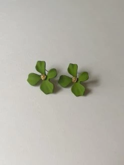 Gabi The Label Matte Flower Earstuds - Olive Green EARRINGS