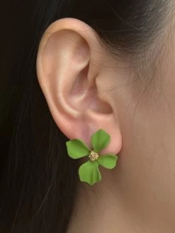 Gabi The Label Matte Flower Earstuds - Olive Green EARRINGS