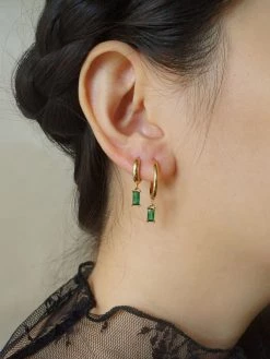 Gabi The Label ILLUMINATE Hoops - Emerald Green *18K Gold-plated EARRINGS