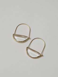 Gabi The Label Half-Moon Crystal Hoop Earrings - Clear