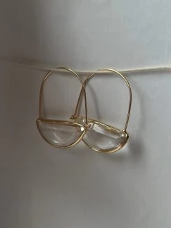 Gabi The Label Half-Moon Crystal Hoop Earrings - Clear