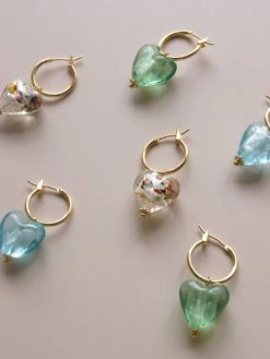 Gabi The Label Glass Heart Hoops - Mosaic Clear *18K Gold-plated