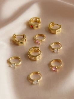 Gabi The Label EARRINGS POPPY Huggies - Clear *Gold-plated