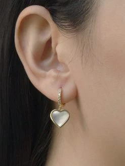 Gabi The Label Heart Shell Pendant Huggies