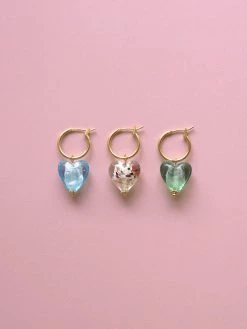 Gabi The Label Glass Heart Hoops - Mosaic Clear *18K Gold-plated