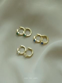 Gabi The Label Helga Huggies - Green *14K Gold-plated S925 EARRINGS