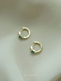 Gabi The Label Helga Huggies - Green *14K Gold-plated S925 EARRINGS