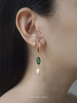 Gabi The Label Hildur Earrings - Green *18K Gold-plated