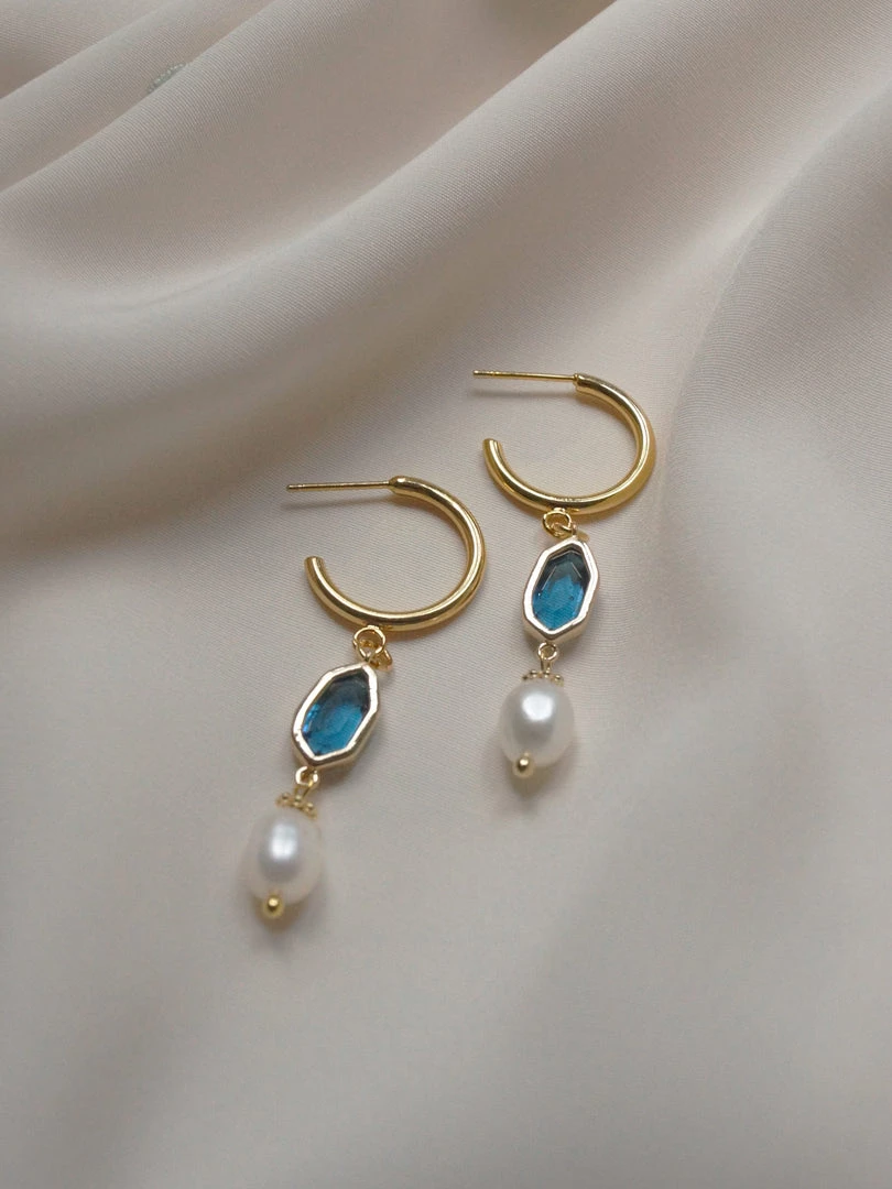 Gabi The Label Hildur Earrings - Prussian Blue *18K Gold-plated