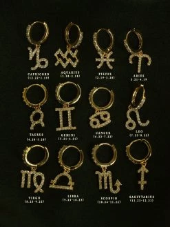 Gabi The Label Pavé Sparkle Horoscope Huggies *18k Gold-plated EARRINGS