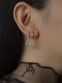 Gabi The Label Pavé Sparkle Horoscope Huggies *18k Gold-plated EARRINGS